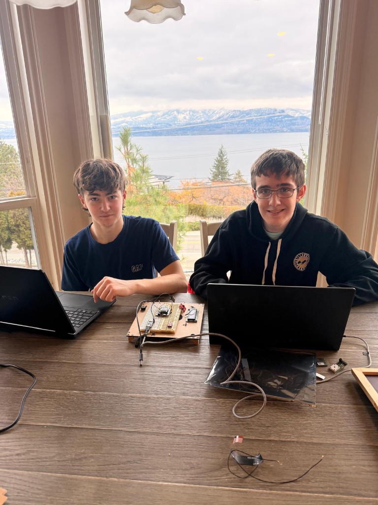 BioBot team — Kaan and Josh with the sensor prototype